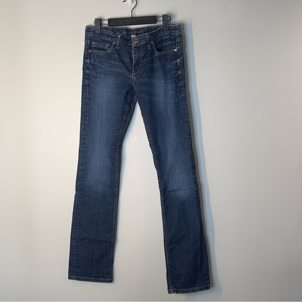 BANANA REPUBLIC Womens Size 28 Straight Leg Blue Jean Pants Zip Up